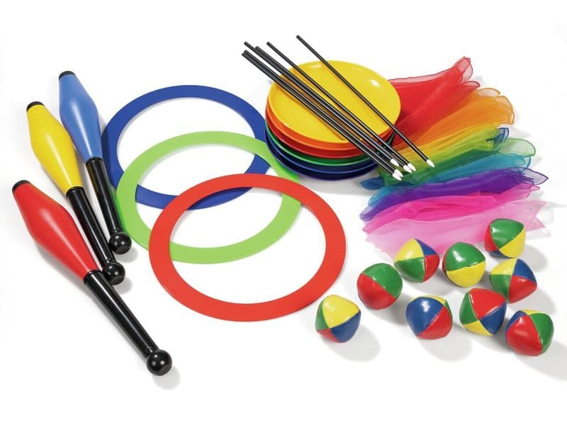 Circuskoffer met jongleermateriaal