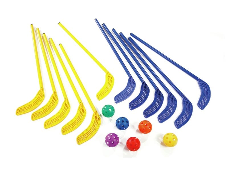 Unihockey set met sticks en ballen